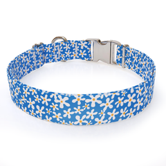 Blue Dancing Flower Dog Collar