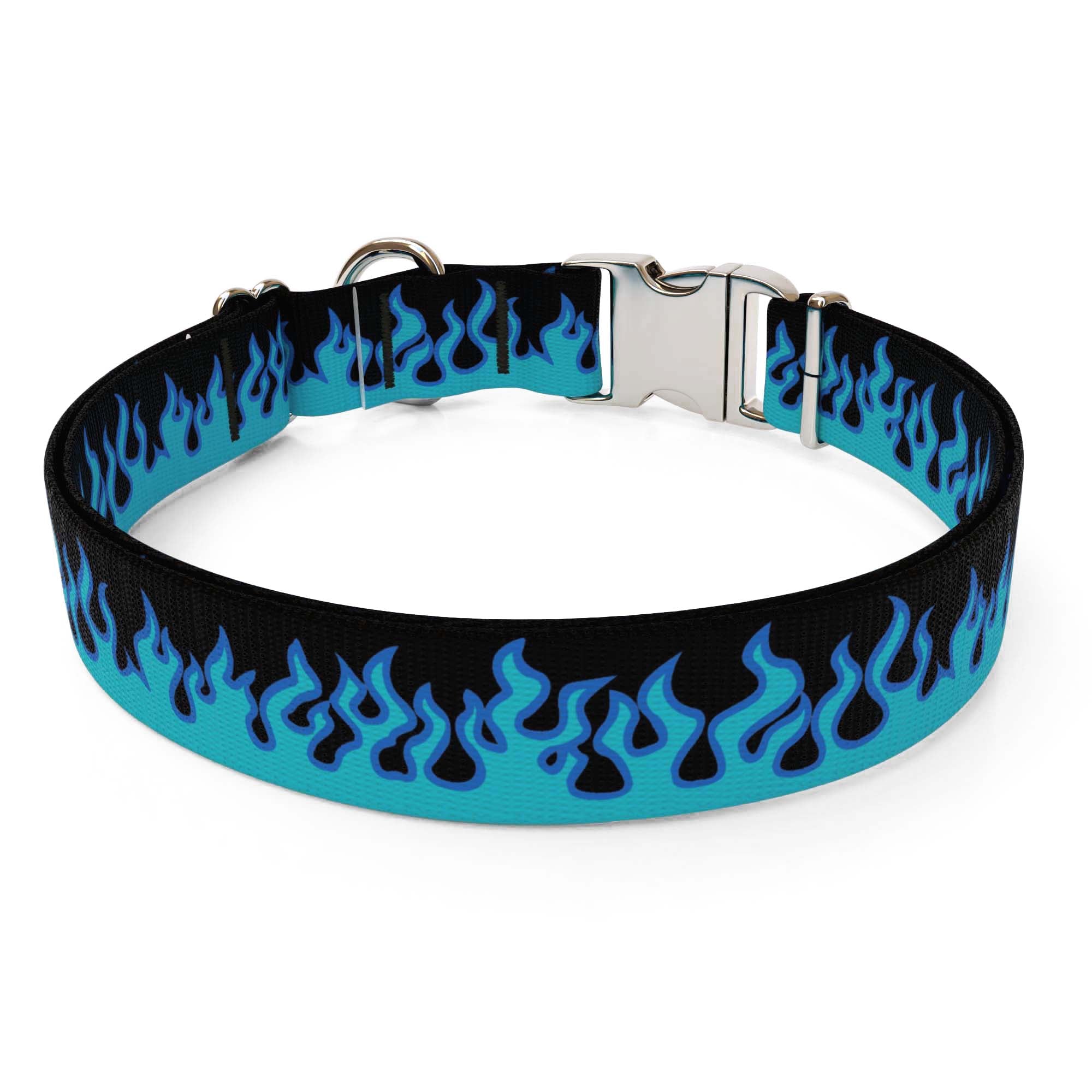 Blue Flames Sterling Premium Dog Collar