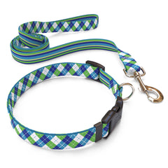 Blue and Green Argyle Dog Collar