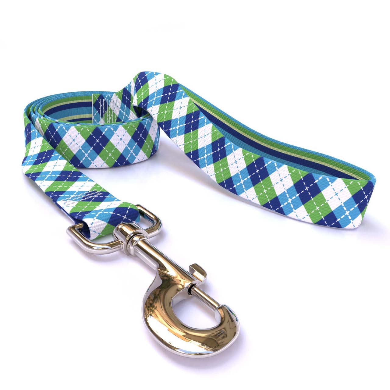 Blue and Green Argyle Dog Leash