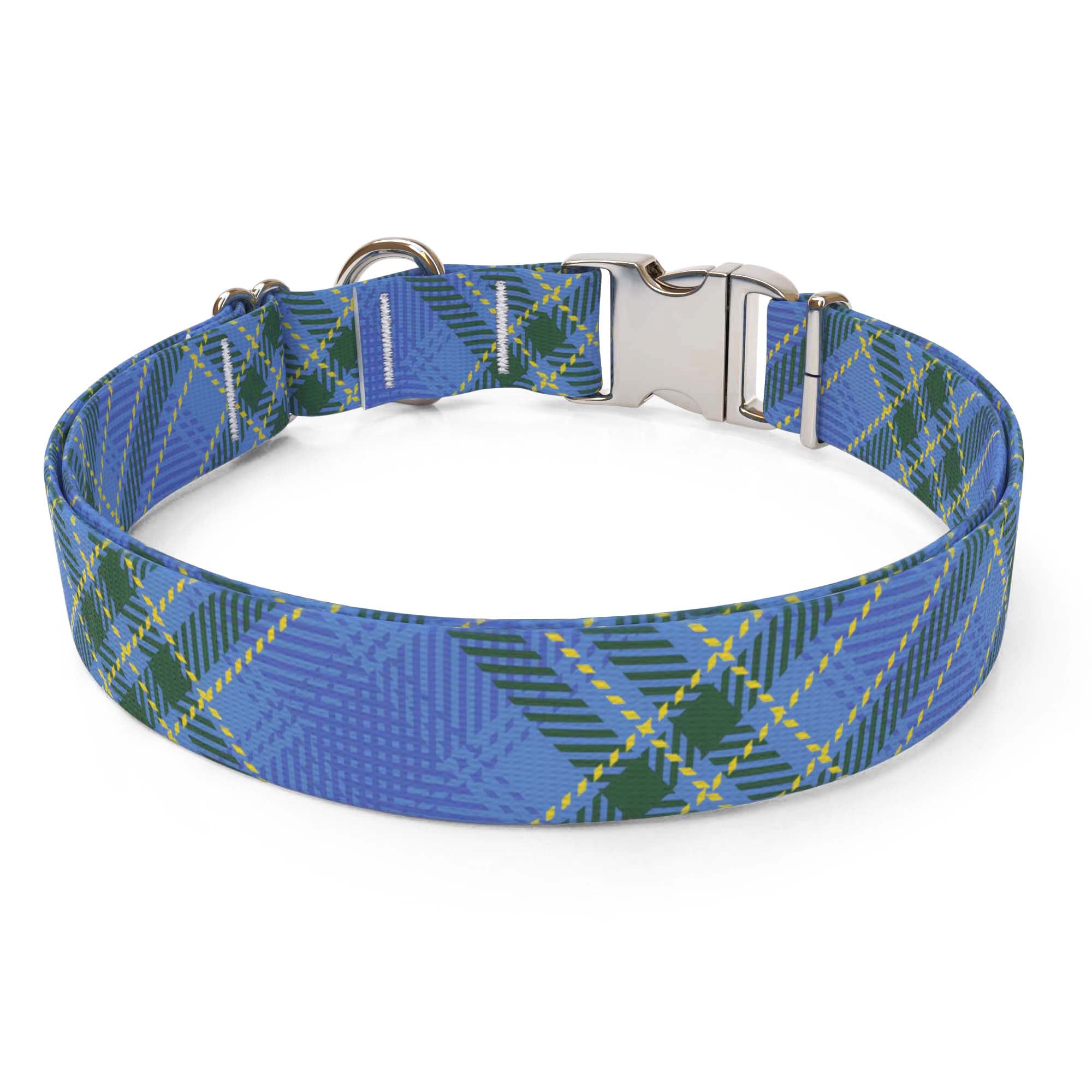 Blue Kilt Plaid Dog Collar