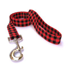 Buffalo Plaid Red Dog Leash