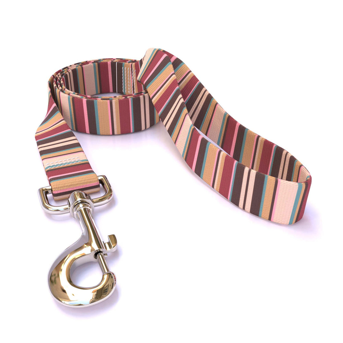 Burgundy Stripes Dog Leash