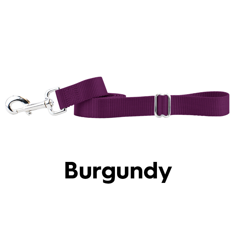 Burgundy Nylon Dog Leash