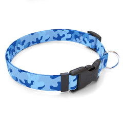 Personalized Camo Blue Dog Collar