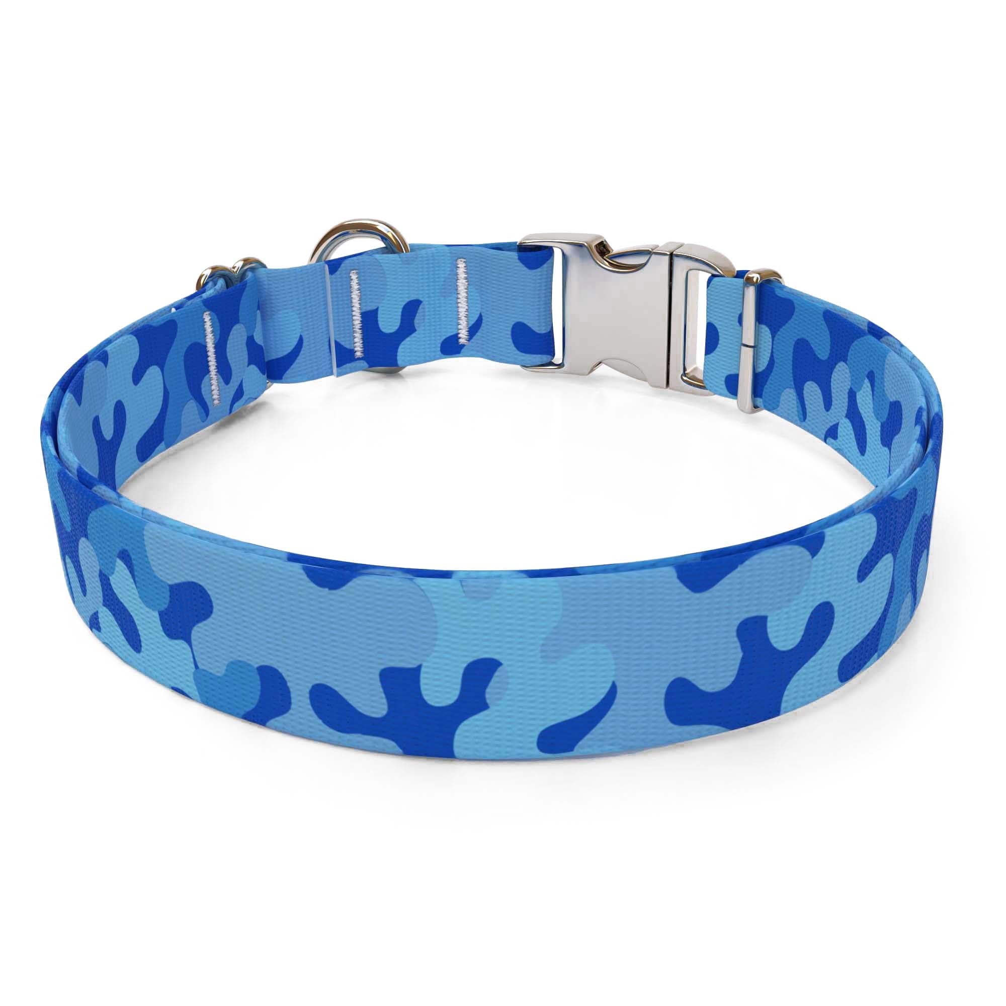 Camo Blue Sterling Premium Dog Collar