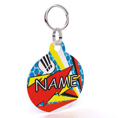 Comic Print HD Dog ID Tag