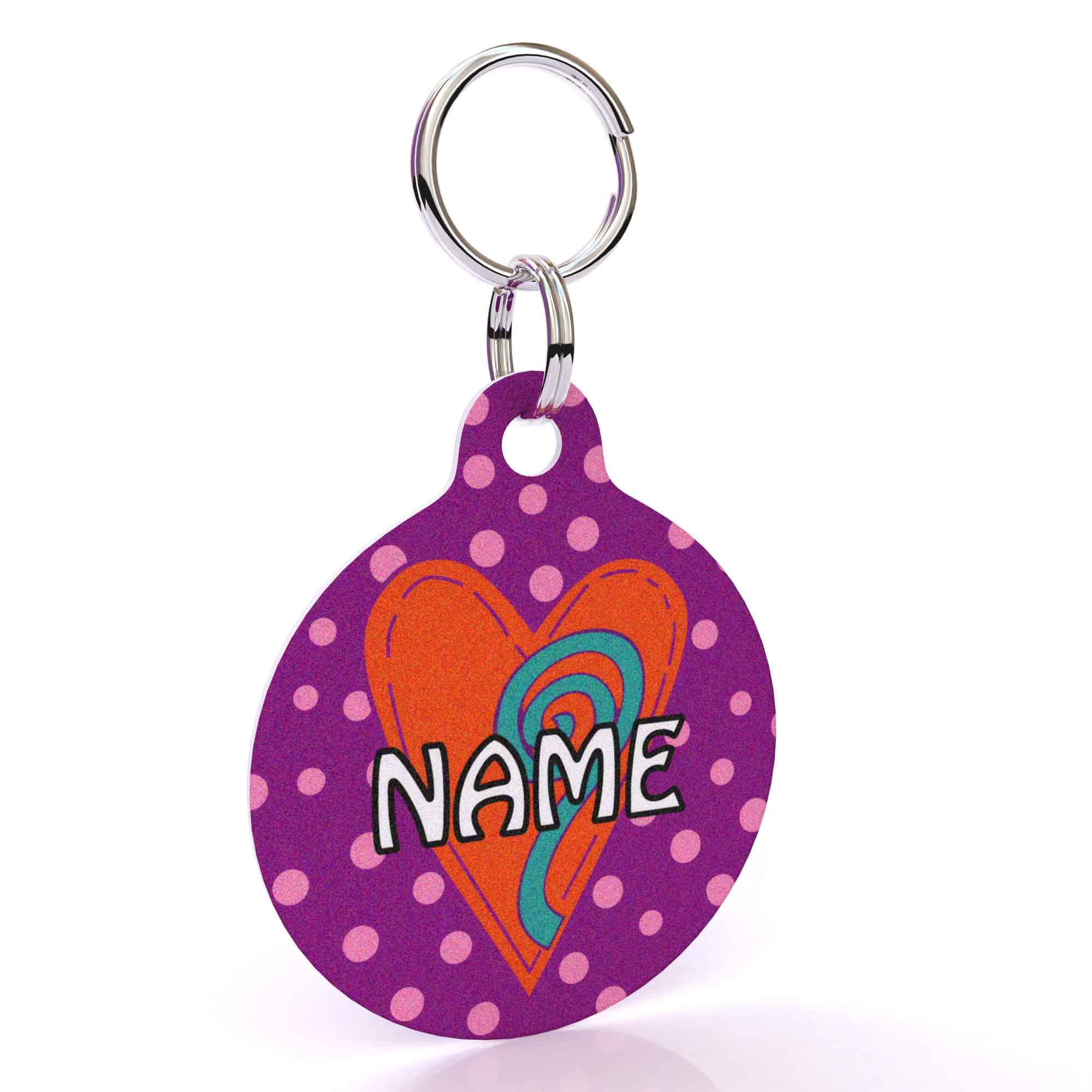 Crazy Hearts HD Dog ID Tag