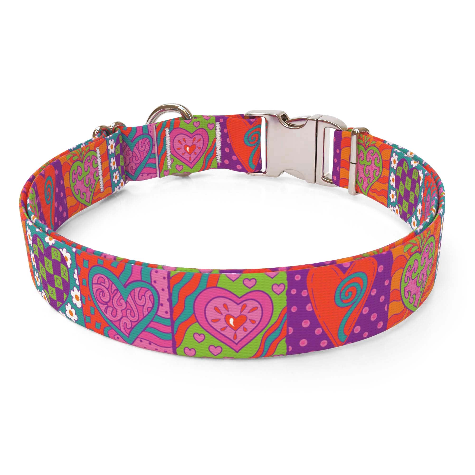 Crazy Hearts Dog Collar