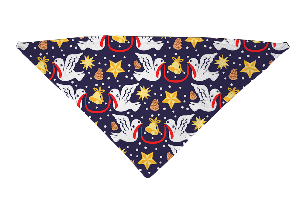 Christmas Doves Dog Bandana