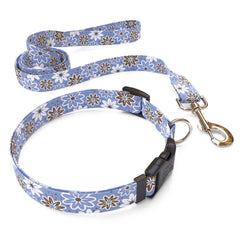 Daisy Chain Blue Dog Collar