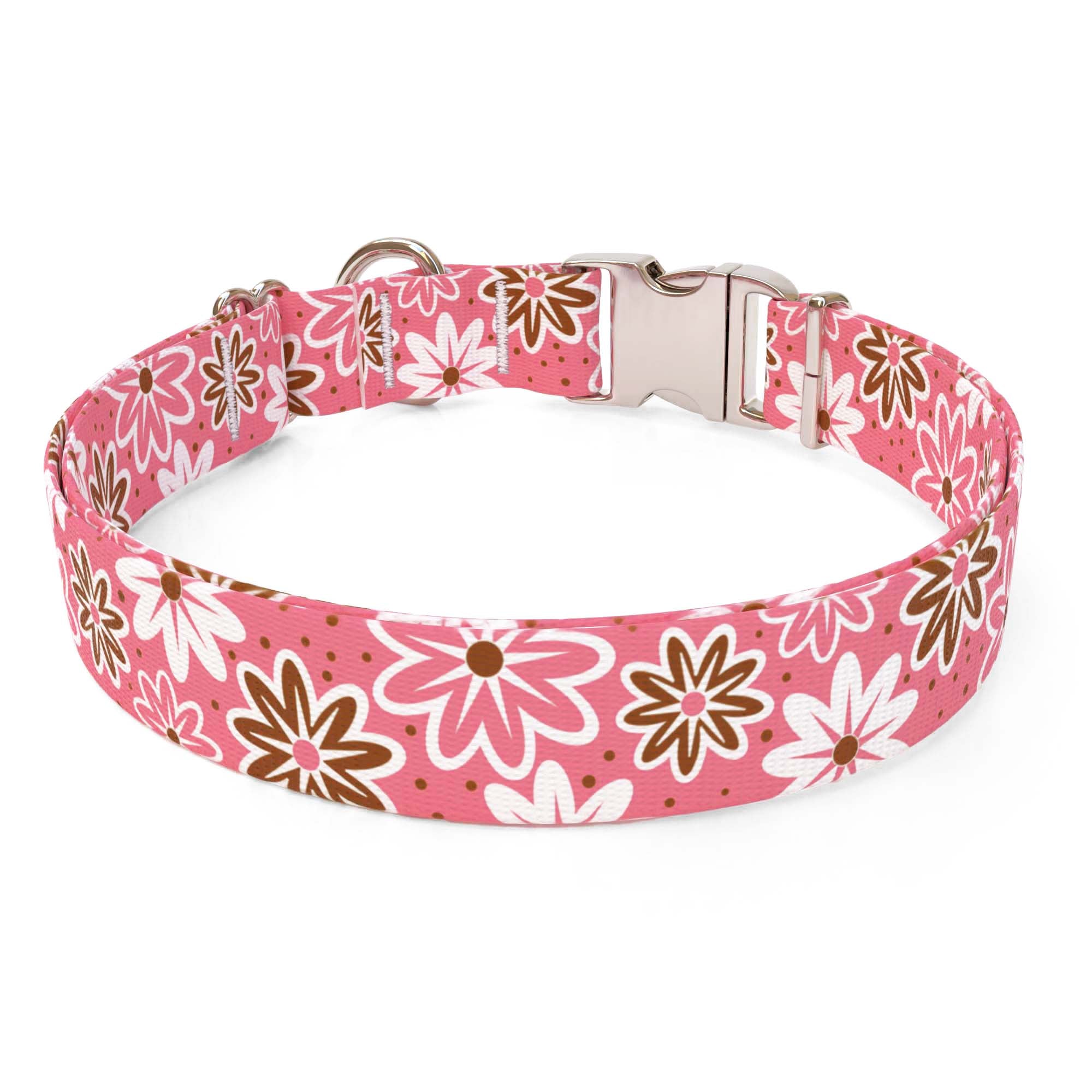 Daisy Chain Pink Dog Collar