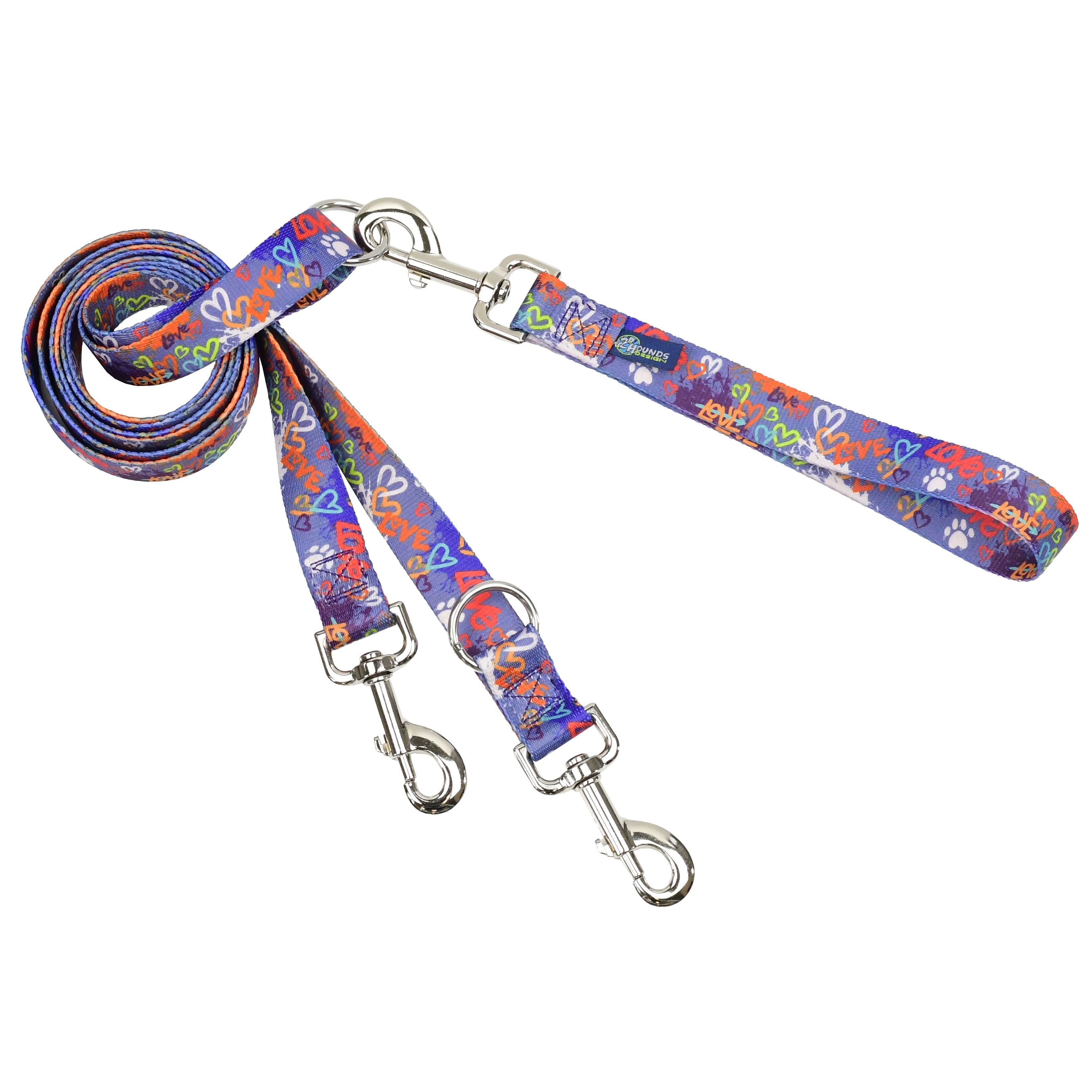 Love Graffiti Blue Euro Leash