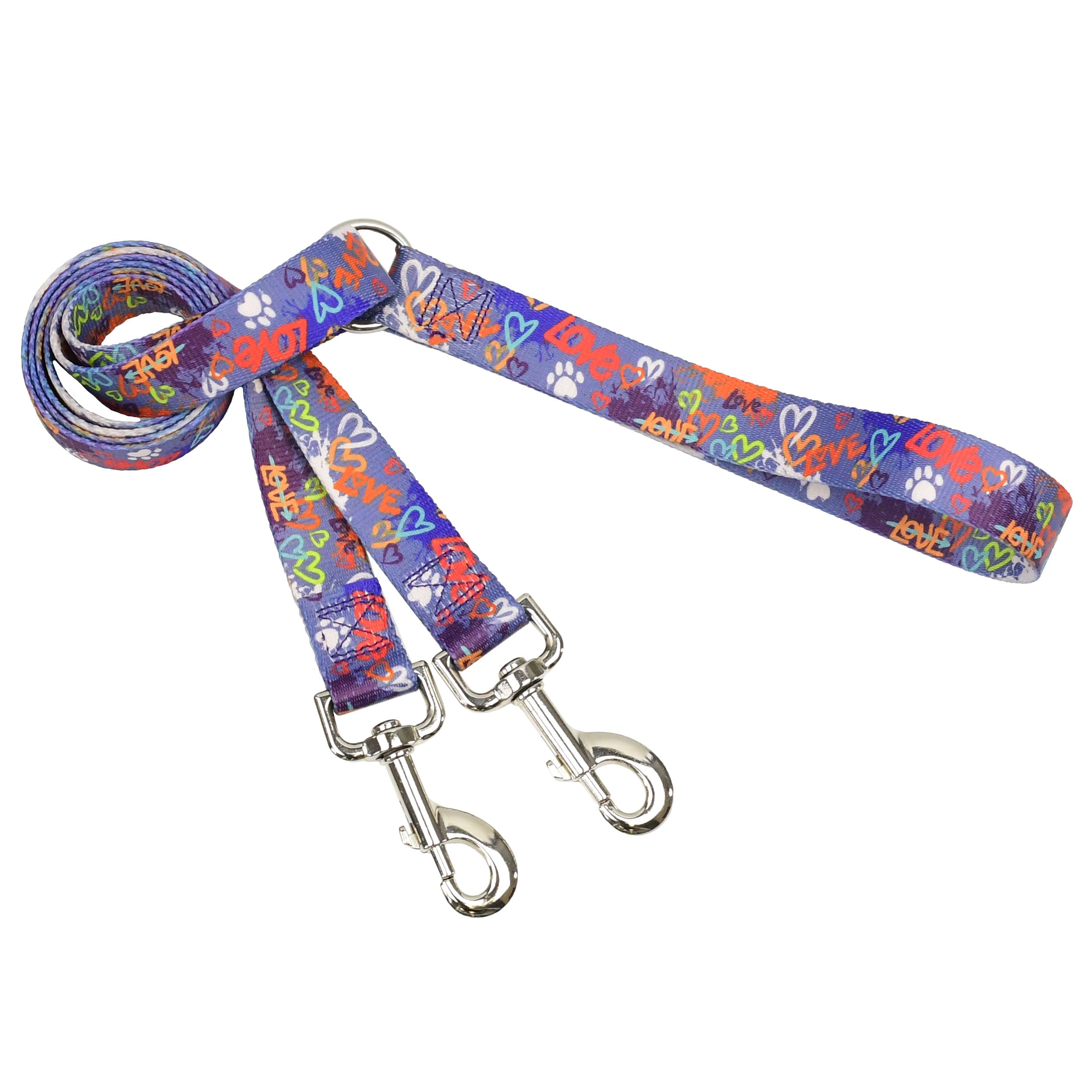 Love Graffiti Blue Training Leash