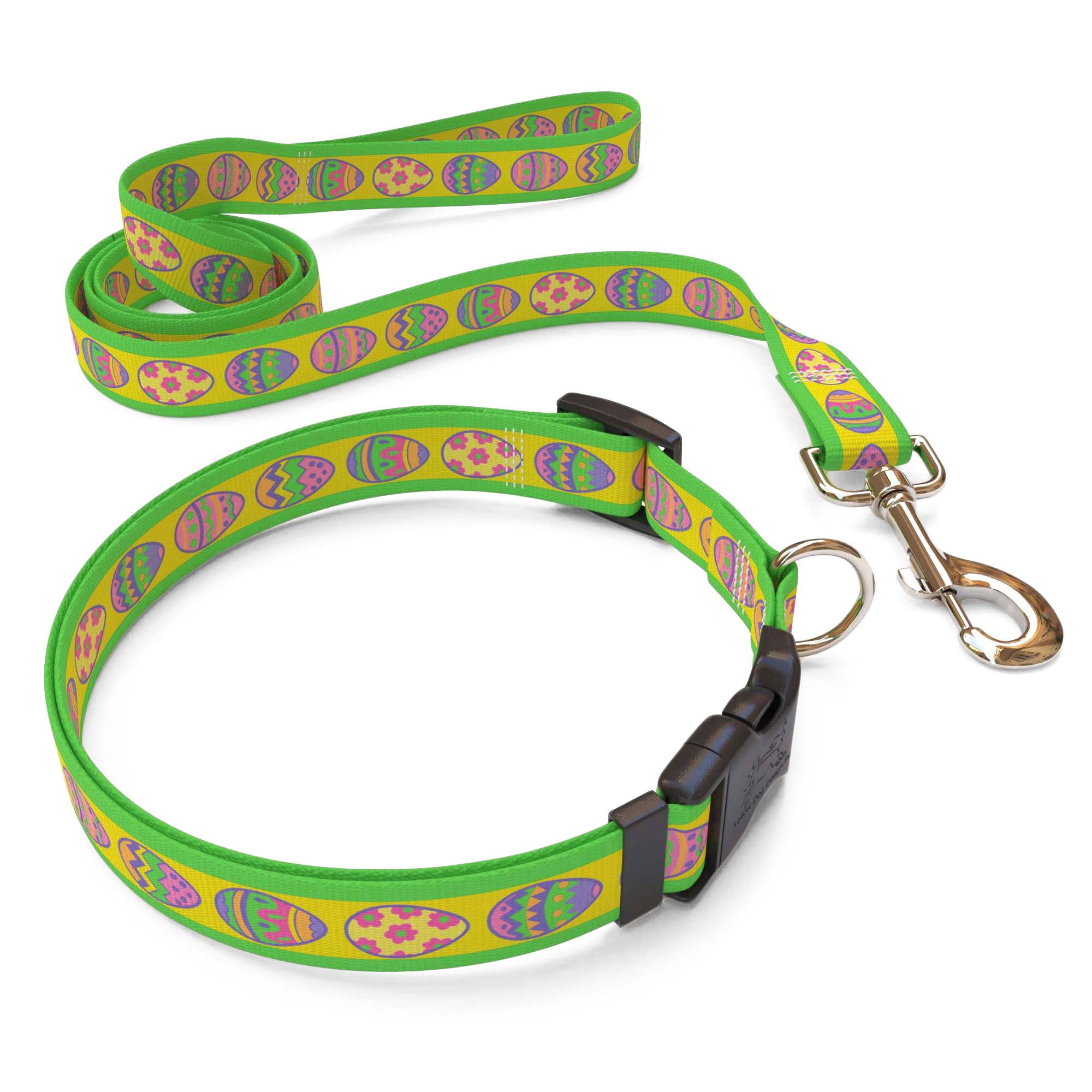 Matching Easter Eggs Dog Collar and Leash