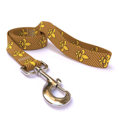 Fleur de Lis Gold Dog Leash