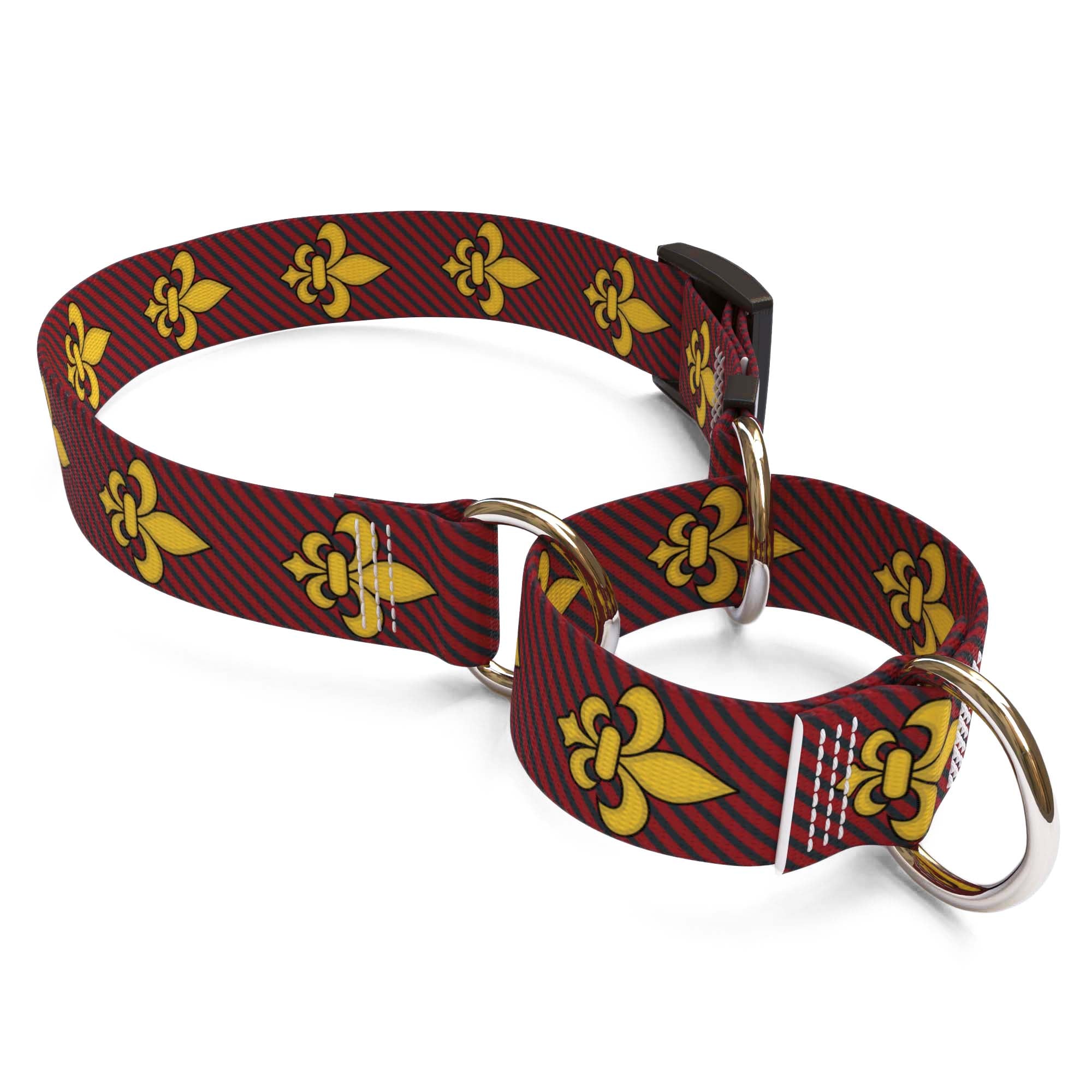 Fleur de Lis Red Dog Collar