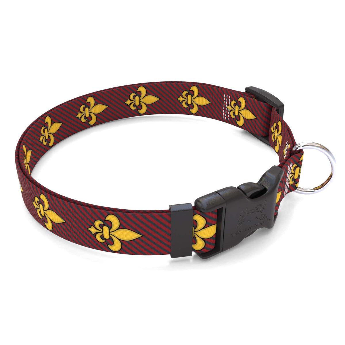 Fleur de Lis Red Dog Collar