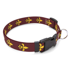 Fleur de Lis Red Dog Collar