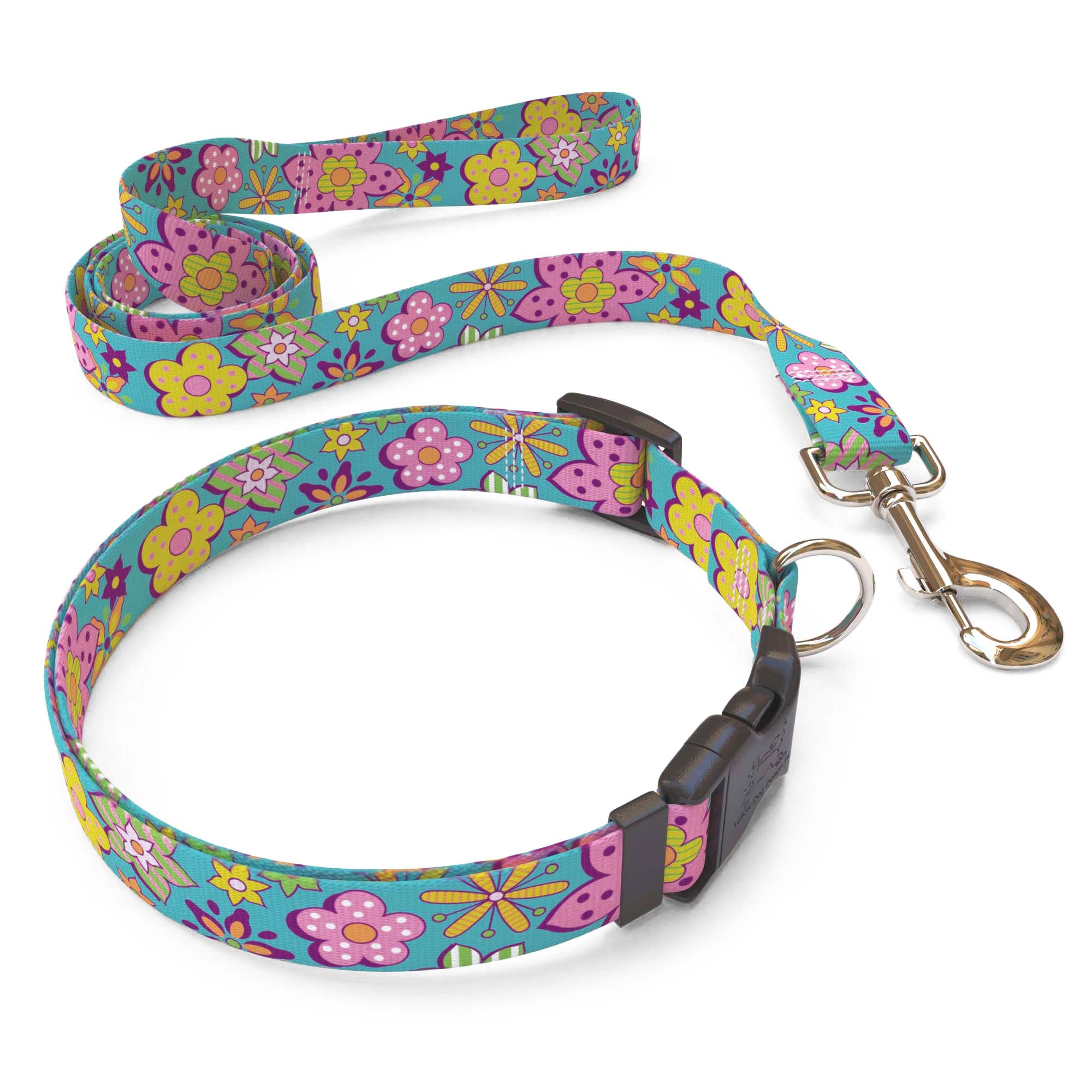 Personalized Flower Power Dog Collar