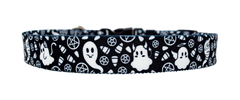 Goth Ghosties Black and White Dog Collar