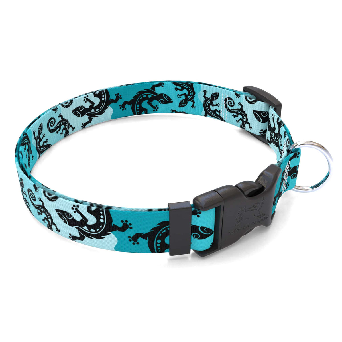 Geckos Teal Dog Collar