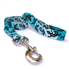 Geckos Teal Dog Leash