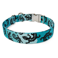 Geckos Teal Dog Collar