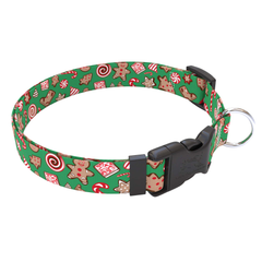 Gingerbread Green Dog Collar