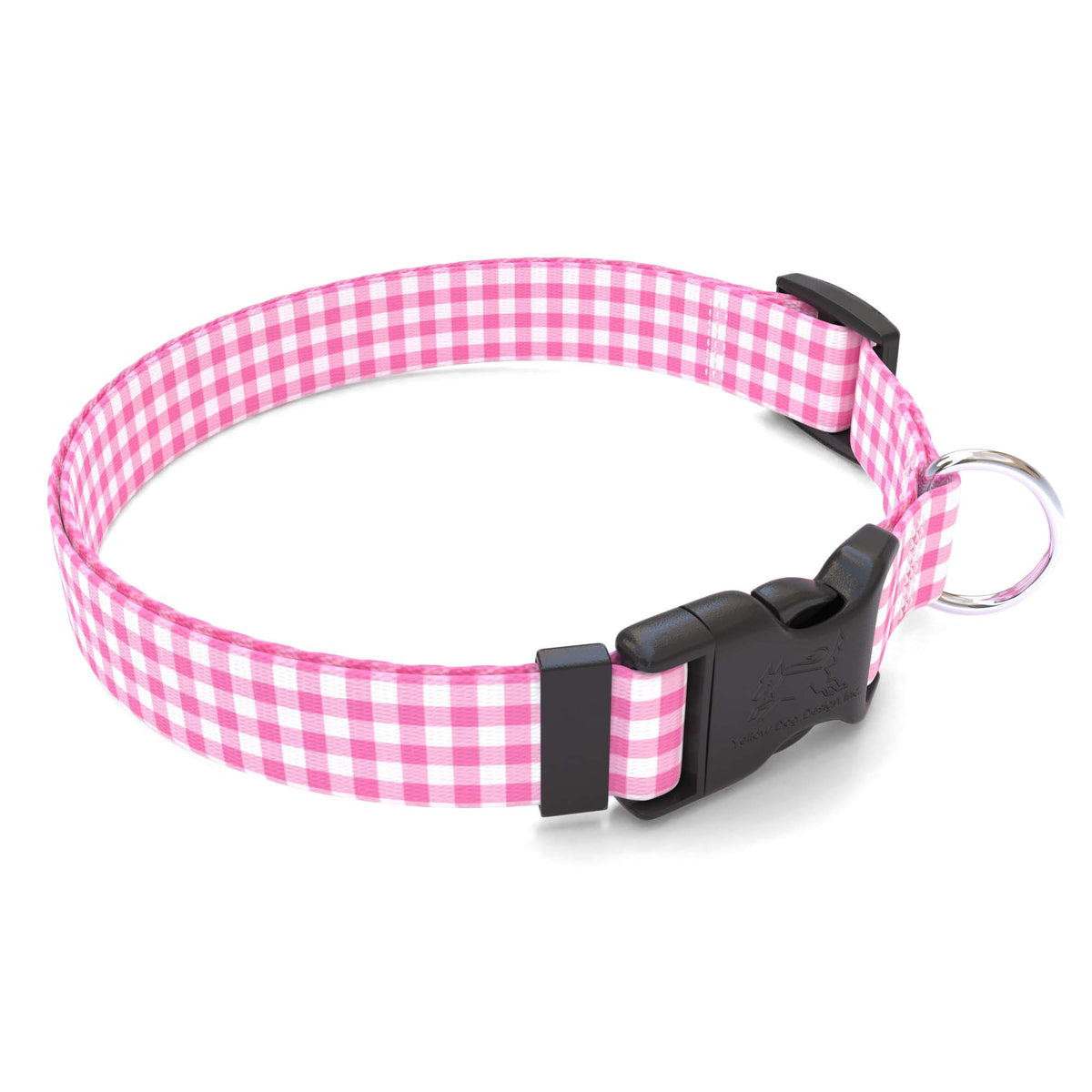 Gingham Pink Dog Collar