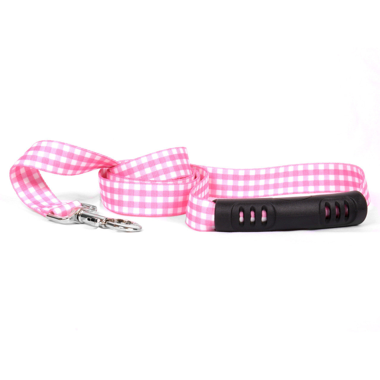 Gingham Pink Dog Leash