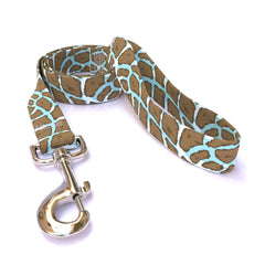 Giraffe Print Teal Dog Leash