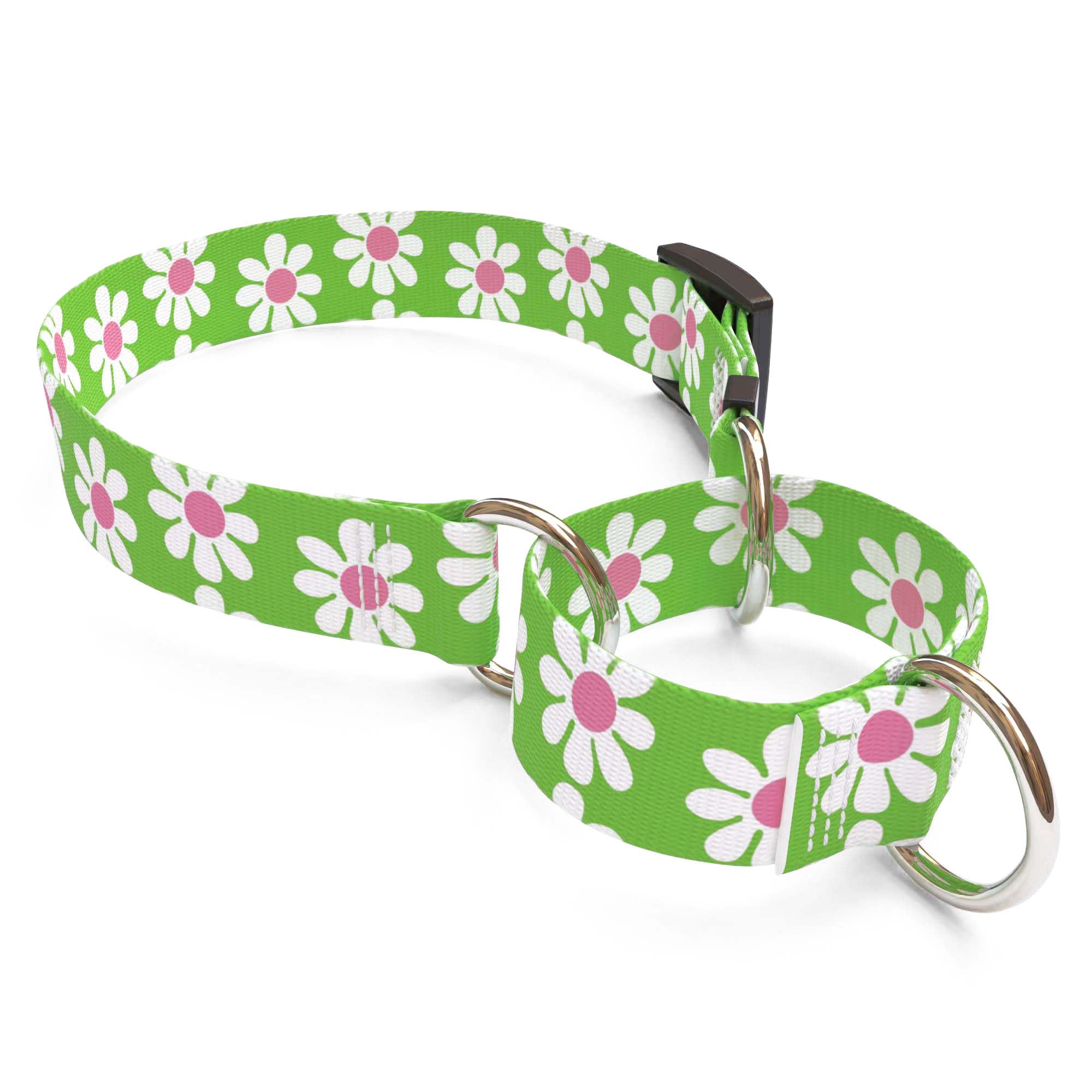 Green Daisy Dog Collar