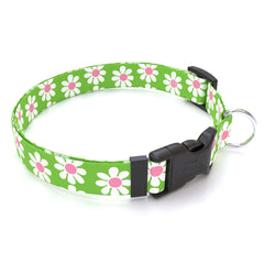 Green Daisy Dog Collar