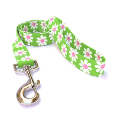 Green Daisy Dog Leash