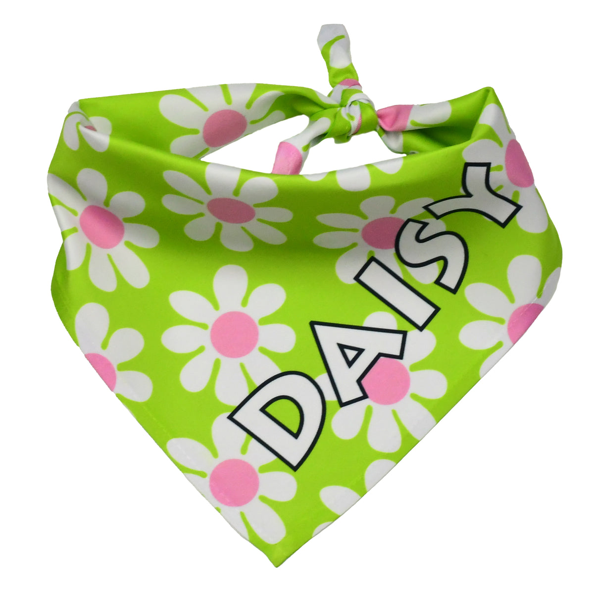 Personalized Green Daisy Dog Bandana