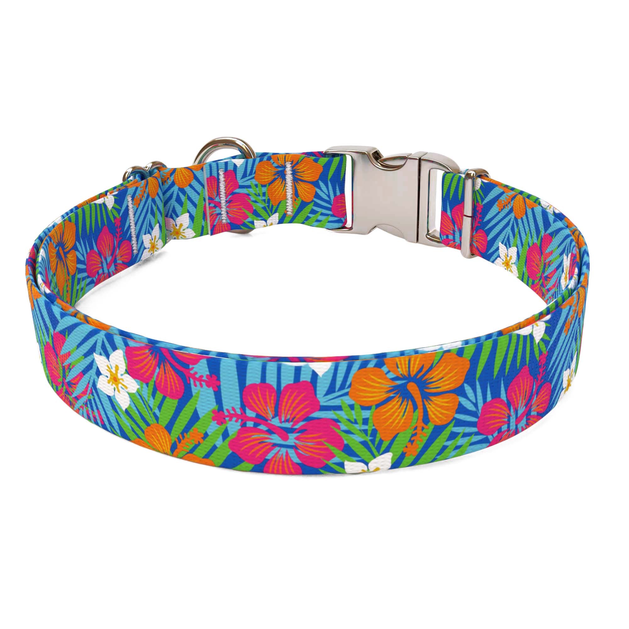 Hibiscus Paradise Sterling Premium Dog Collar