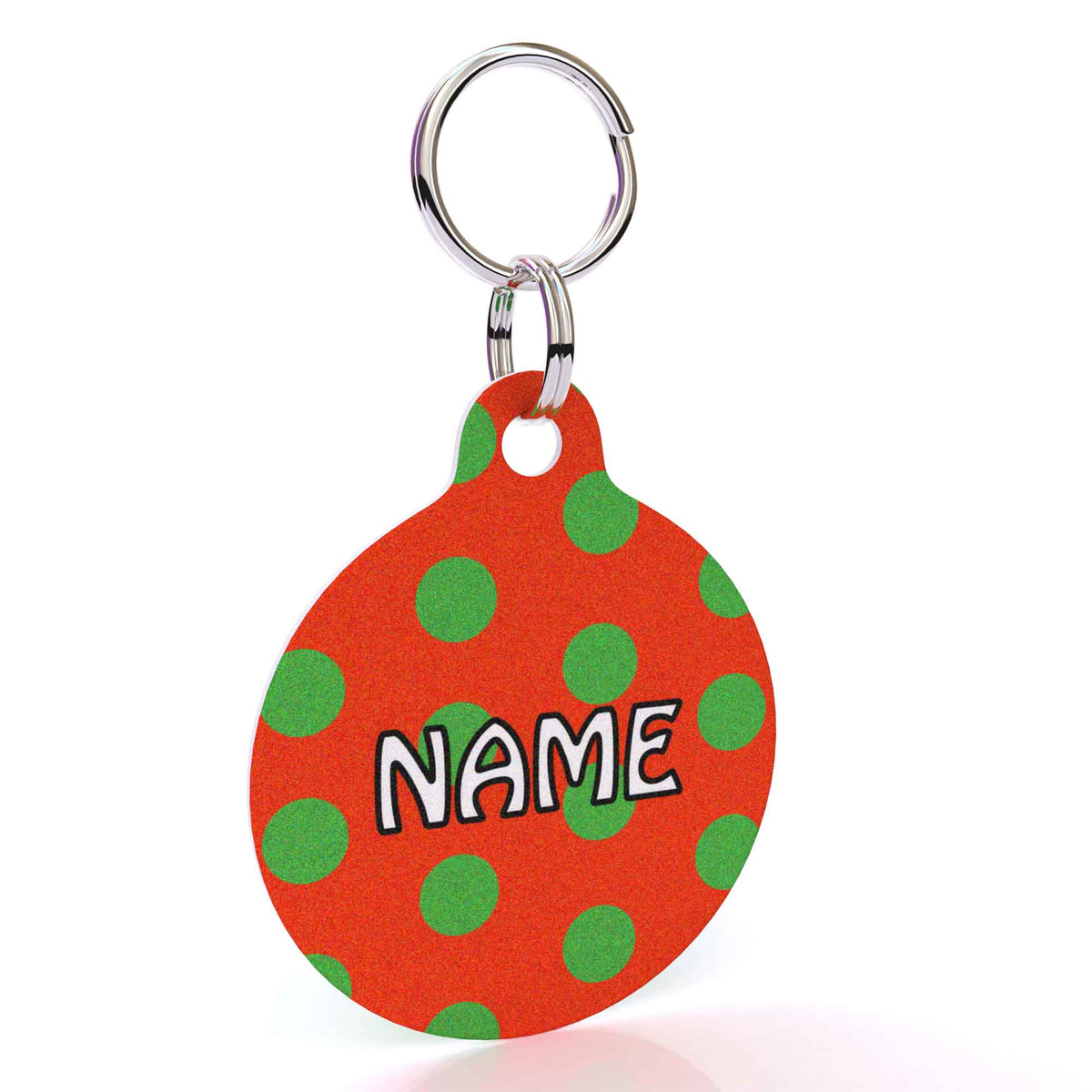 Christmas Polka Dot HD Dog ID Tag