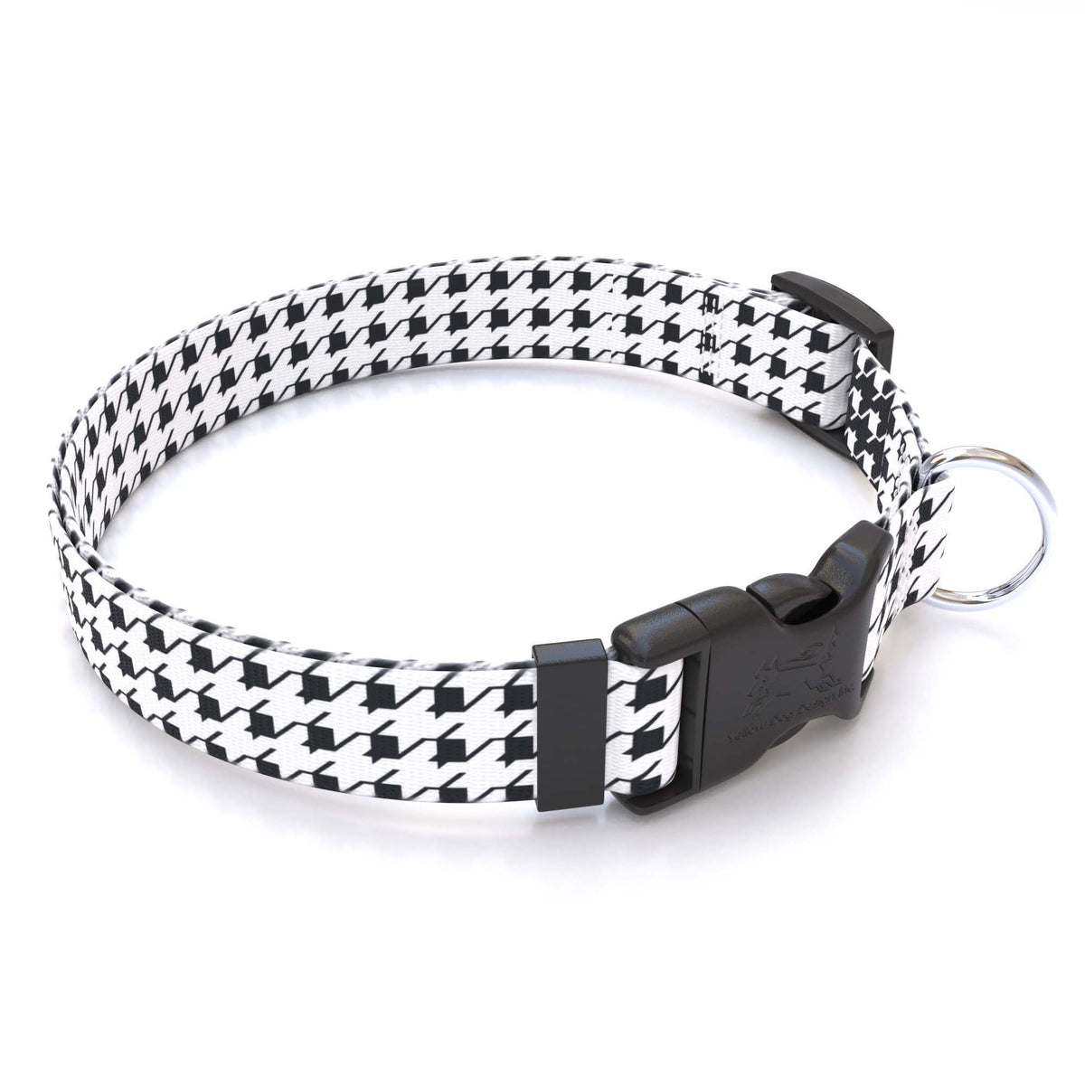 Houndstooth White and Black Dog Collar