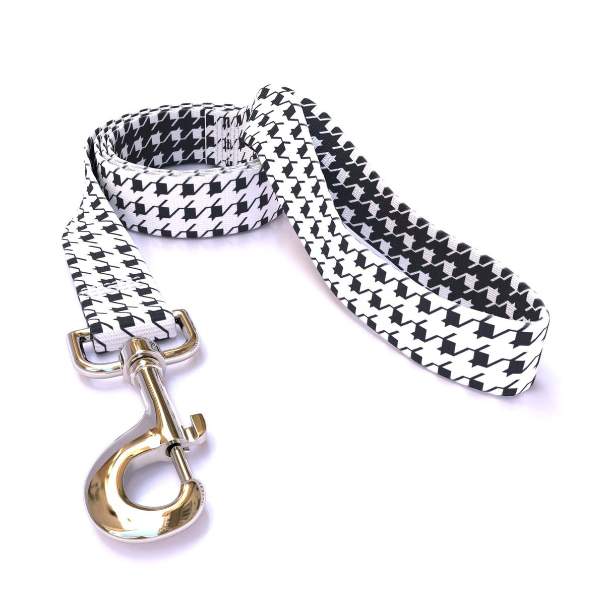 Houndstooth White and Black Dog Leash