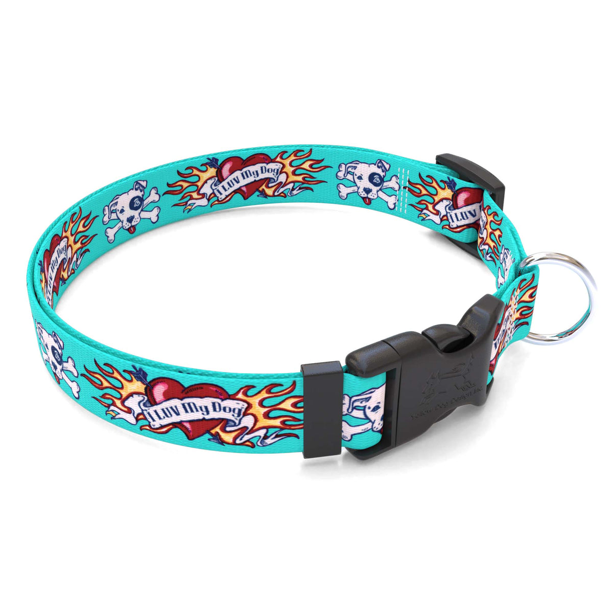 I Luv My Dog Blue Dog Collar