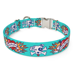 I Luv My Dog Blue Dog Collar