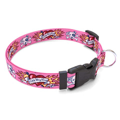 I Luv My Dog Pink Dog Collar