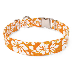 Island Floral Orange Dog Collar