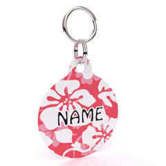 Island Floral Pink HD Dog ID Tag