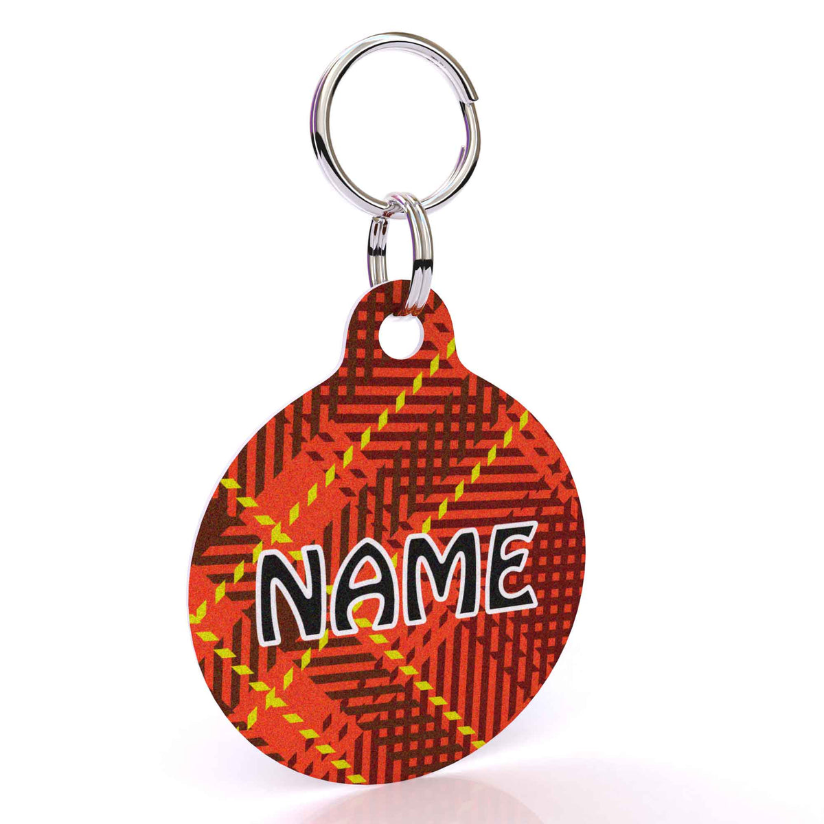 Red Kilt Plaid HD Dog ID Tag