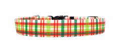 Light Christmas Plaid Dog Collar