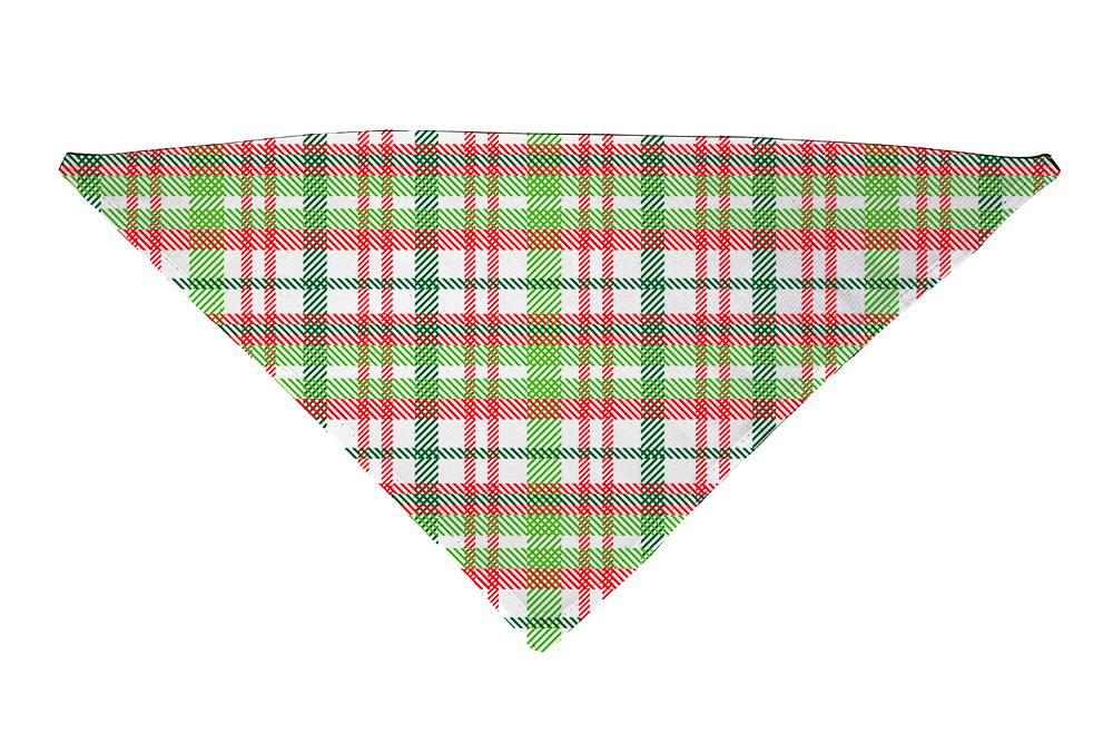 Light Christmas Plaid Dog Bandana