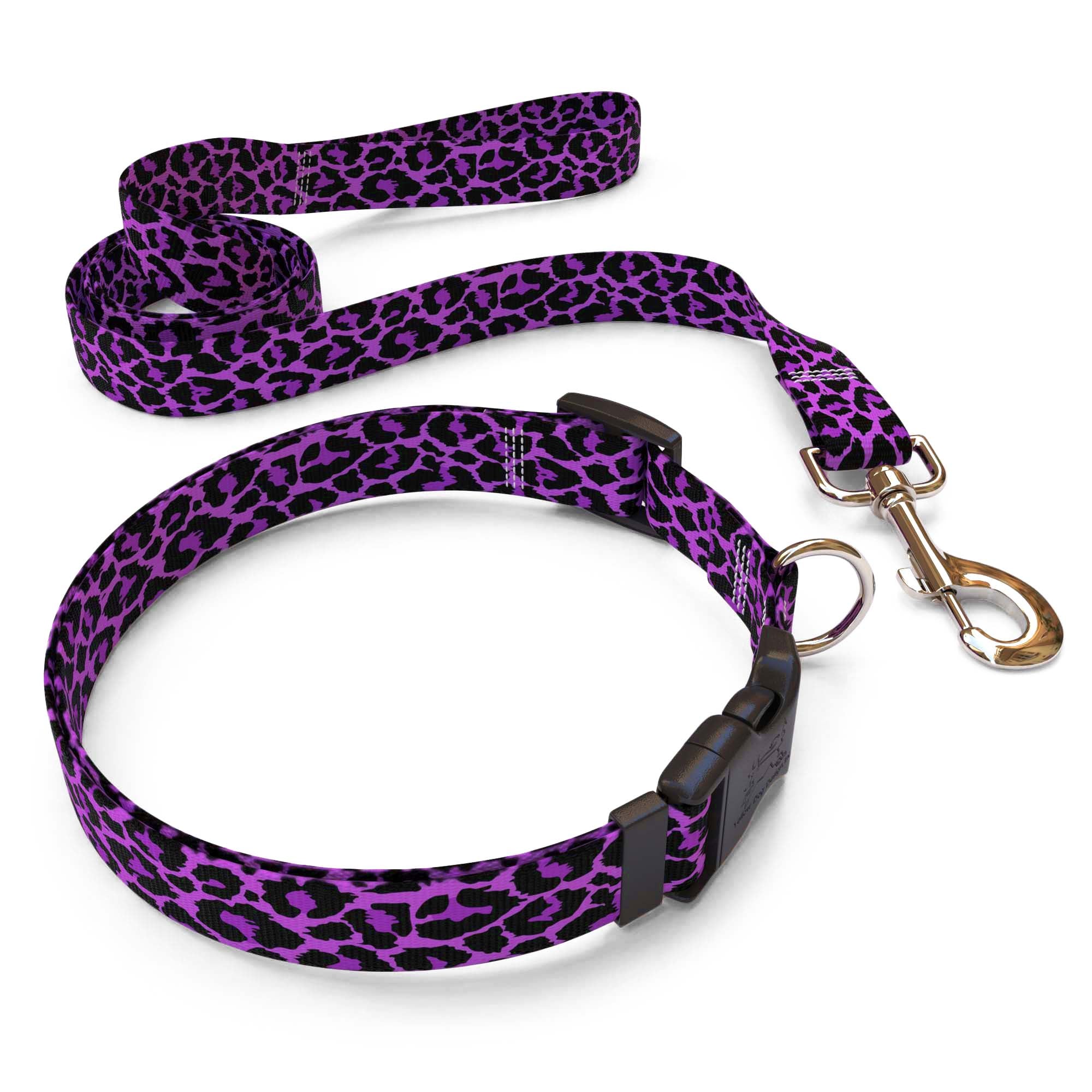 Leopard Purple Dog Collar