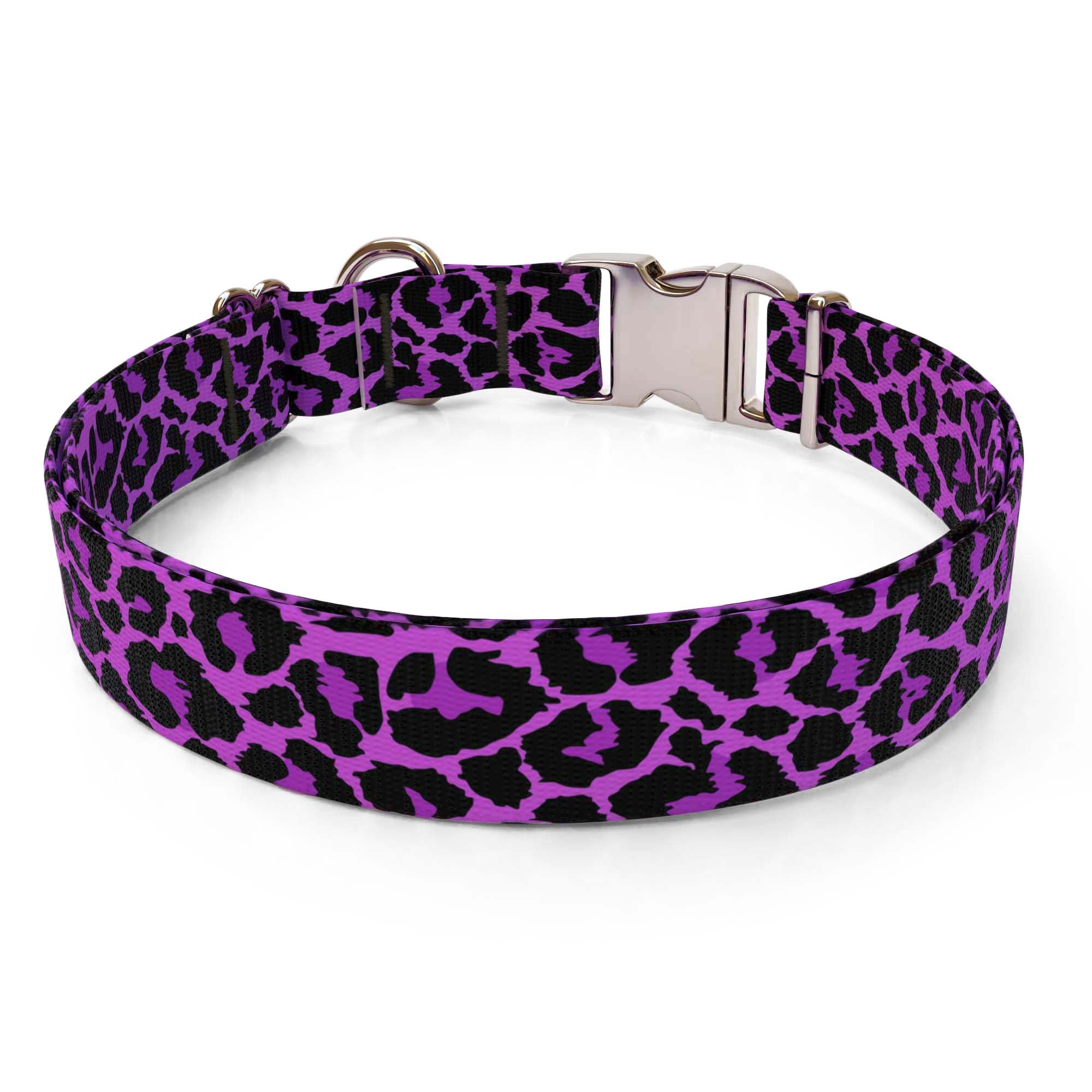 Leopard Purple Dog Collar